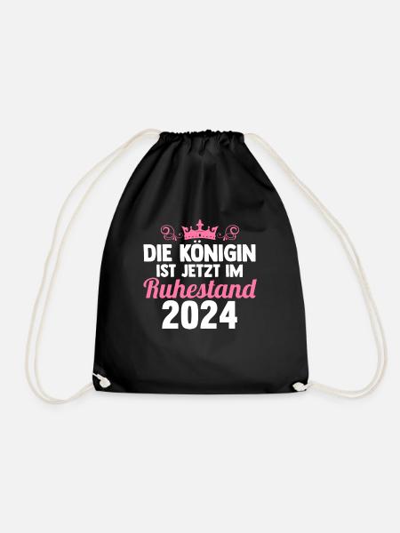 Rentnerin 2024 Pension Ruhestand Rente - Turnbeutel - Schwarz