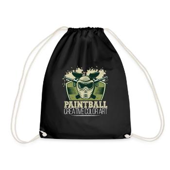 Paintball Creative Paint Color Art Airsoft Paint - Drawstring Bag - black - Front