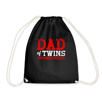 Dad Of Twins Classic Overachiever - Turnbeutel - Schwarz - Vorne