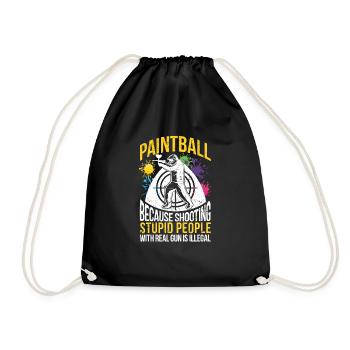 Paintball Player Paintballing Lover Team - Drawstring Bag - black - Front