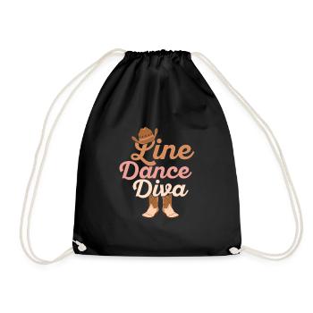 Line Dance Diva Western Country Music - Turnbeutel - Schwarz - Vorne