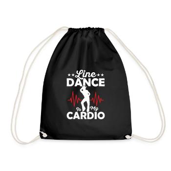 Line Dance Is My Cardio Western Country Music - Turnbeutel - Schwarz - Vorne
