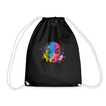 Paintball Lover Face Mask Paint Ball Team - Drawstring Bag - black - Front