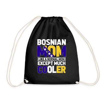 Bosnia and Herzegovina Flag Bosnia - Drawstring Bag - black - Front