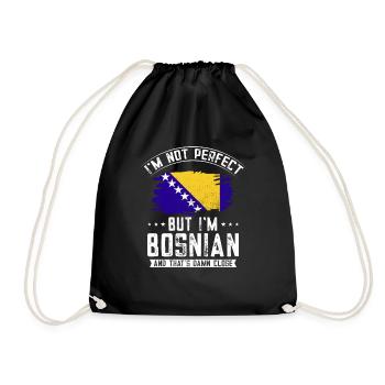 Bosnia and Herzegovina Flag Bosnia - Drawstring Bag - black - Front
