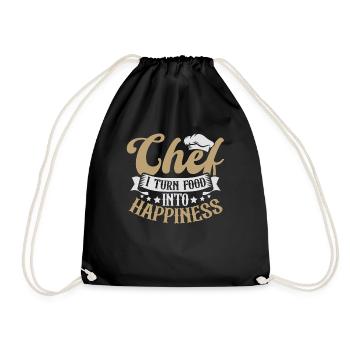 Chef Je transforme la nourriture en bonheur - Sac de sport léger - noir - Devant