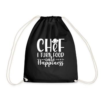 Chef Je transforme la nourriture en bonheur - Sac de sport léger - noir - Devant