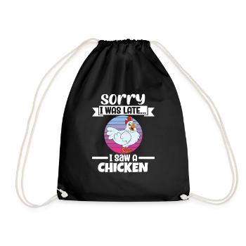 Lustiger Hühner Spruch Huhn - Turnbeutel - Schwarz - Vorne