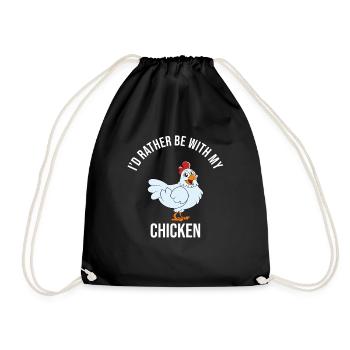 Lustiger Hühner Spruch Huhn - Turnbeutel - Schwarz - Vorne