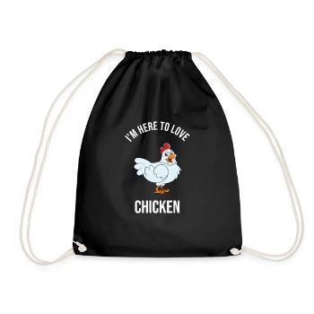 Lustiger Hühner Spruch Huhn - Turnbeutel - Schwarz - Vorne