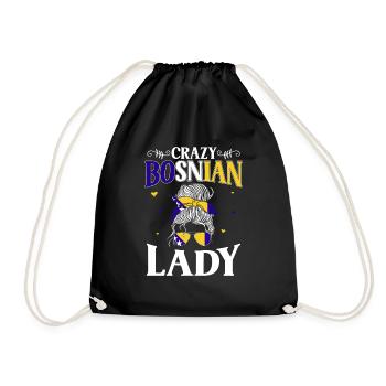 Bosnia and Herzegovina Flag Bosnia - Drawstring Bag - black - Front