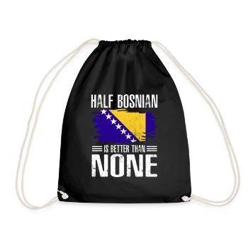 Bosnia and Herzegovina Flag Bosnia - Drawstring Bag - black - Front