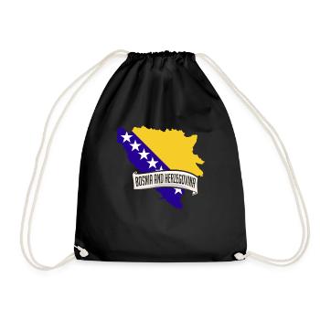 Bosnien und Herzegowina Flagge Bosnien - Turnbeutel - Schwarz - Vorne