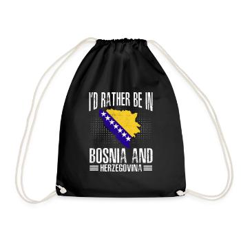 Bosnien und Herzegowina Flagge Bosnien - Turnbeutel - Schwarz - Vorne