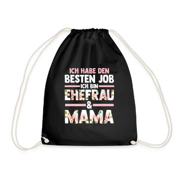 Ehefrau Mutter Mama - Turnbeutel - Schwarz - Vorne