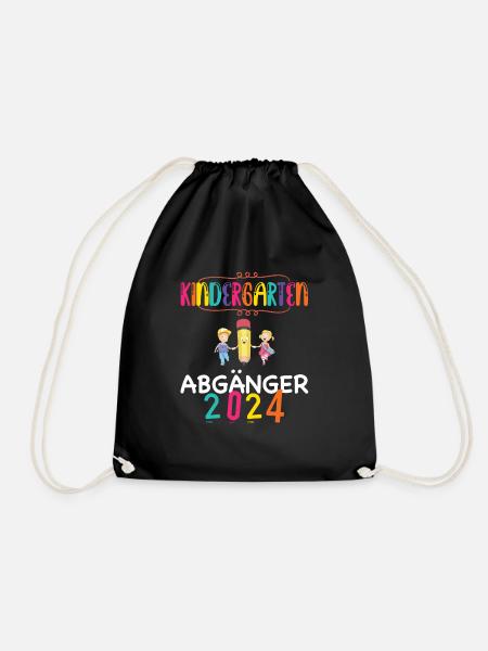 Kindergarten Abgänger 2024 Abschied Kita Kiga Hort - Turnbeutel - Schwarz