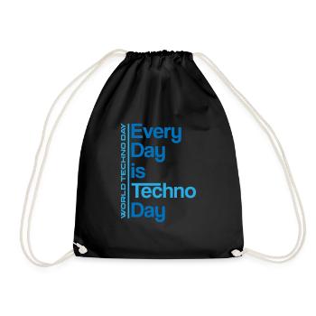World Techno Day Hard Dark Acid Techno - Drawstring Bag - black - Front