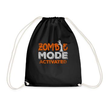 Zombie Mode Activated Halloween Grußel - Turnbeutel - Schwarz - Vorne