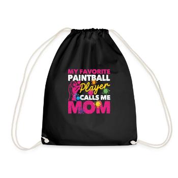 Mein Lieblings-Paintballspieler nennt mich Mama - Turnbeutel - Schwarz - Vorne