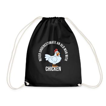 Lustiger Hühner Spruch Huhn - Turnbeutel - Schwarz - Vorne