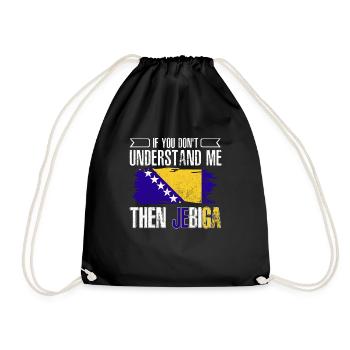 Bosnia and Herzegovina Flag Bosnia - Drawstring Bag - black - Front