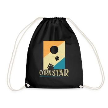 Corn Star Cornhole Bean Bag Toss - Drawstring Bag - black - Front