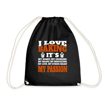 Confectionery, baking, baking, bakery, confectioner - Drawstring Bag - black - Front