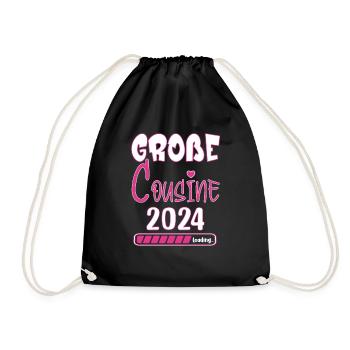 Grosse Cousine 2024 loading Ankündigung - Turnbeutel - Schwarz - Vorne