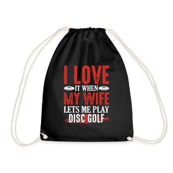 J’adore quand ma femme me laisse jouer au disque de golf - Sac de sport léger - noir - Devant