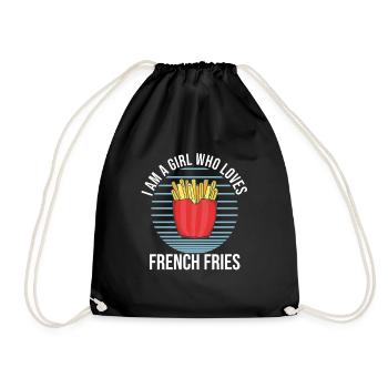 Funny Fries Funny French Fries - Drawstring Bag - black - Front