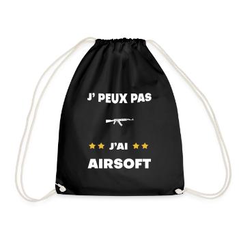 je peux pas j'ai airsoft cadeau joueur - Sac de sport léger - noir - Devant