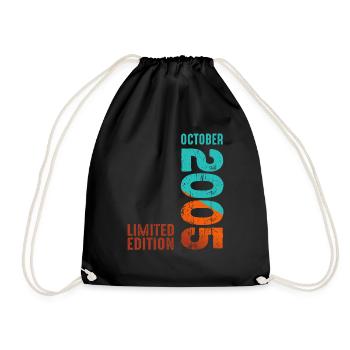 Since October 2005 Year 2005 Retro Edition - Drawstring Bag - black - Front