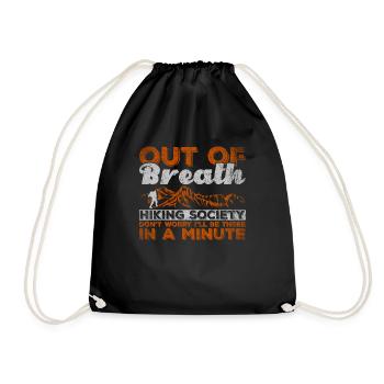 Out Of Breath Hiking Society Je serai là - Sac de sport léger - noir - Devant