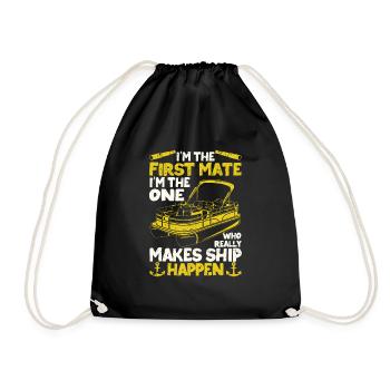 I'm the First Officer Funny Boating Lake - Drawstring Bag - black - Front
