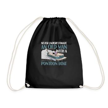 Never underestimate an old man - Drawstring Bag - black - Front