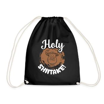 Holy Shiitake! Mycologist Fungus - Drawstring Bag - black - Front