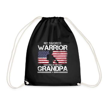 Fier grand-père américain Mon guerrier préféré appelle M - Sac de sport léger - noir - Devant
