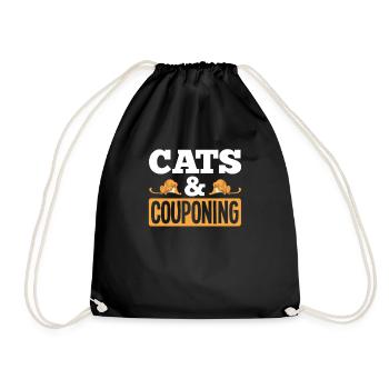 Lustiges Extrem Couponing Coupon Geschenk - Turnbeutel - Schwarz - Vorne