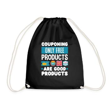 Lustiges Extrem Couponing Coupon Geschenk - Turnbeutel - Schwarz - Vorne