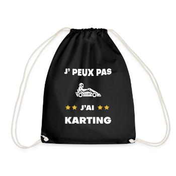 je peux pas j'ai karting cadeau pilote - Sac de sport léger - noir - Devant