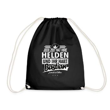 Jede Zeit hat Ihre Helden ihr habt Bastian - Turnbeutel - Schwarz - Vorne