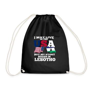 Lesotho Amerika Usa - Turnbeutel - Schwarz - Vorne