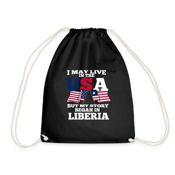 Liberia America Usa Gift - Drawstring Bag - black - Front