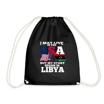 Libya Amerika Usa Geschenk - Turnbeutel - Schwarz - Vorne