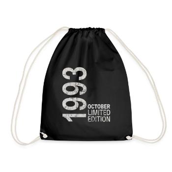 Since 1993 Year 1993 Retro Vintage October 1993 - Drawstring Bag - black - Front