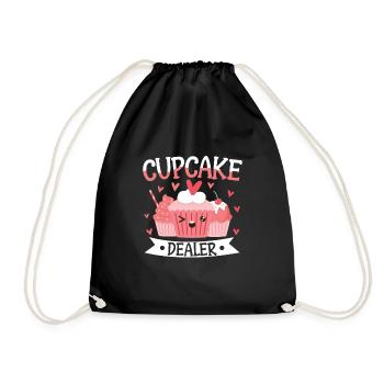 Baker Pastry Chef Baking Cute Cupcake Dealer - Drawstring Bag - black - Front
