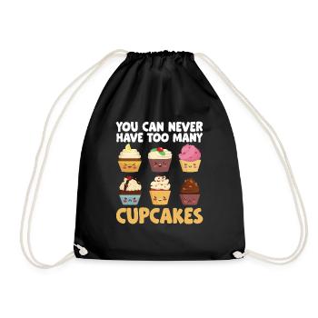 Baker You Can Never Have Too Many Cupcakes Pastry - Drawstring Bag - black - Front