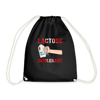 Lactose Intolerant Milk Cool Dairy Free Cheese Pun - Drawstring Bag - black - Front