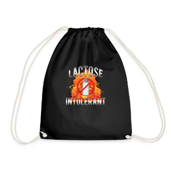 Lactose Intolerant Milk Lover Cheese Dairy Free - Drawstring Bag - black - Front
