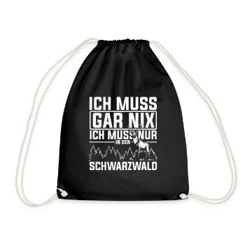 Schwarzwald Urlaub Deutschland Schwarzwälder Wande - Turnbeutel - Schwarz - Vorne